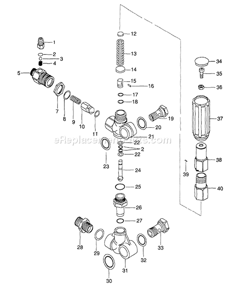 Page C Diagram and Parts List for 1418-1  Briggs and Stratton Pressure Washer